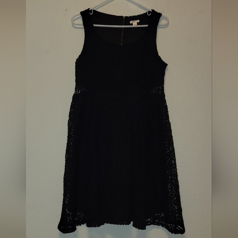 L Xhilaration Black Crochet-like Mini Dress
